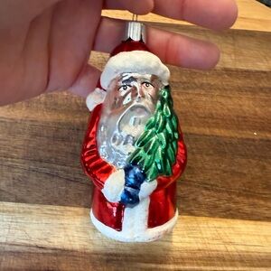 Vintage Belsnickle Small Santa Blown Glass Ornament Christmas Tree Holiday Decor